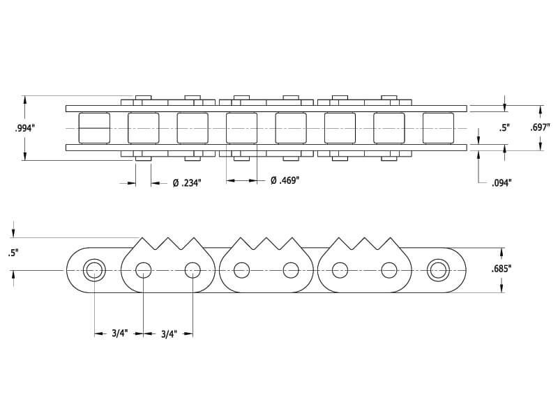 Sharp Top Roller Chain - Image 2