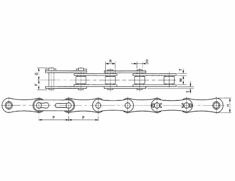 304 Series Stainless Steel A-Type Double Pitch Roller Chain - Image 2