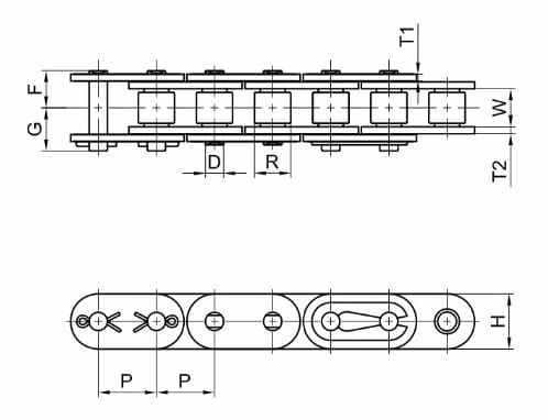 ISO British Standard Straight Sideplate Single Strand Roller Chain - Image 2