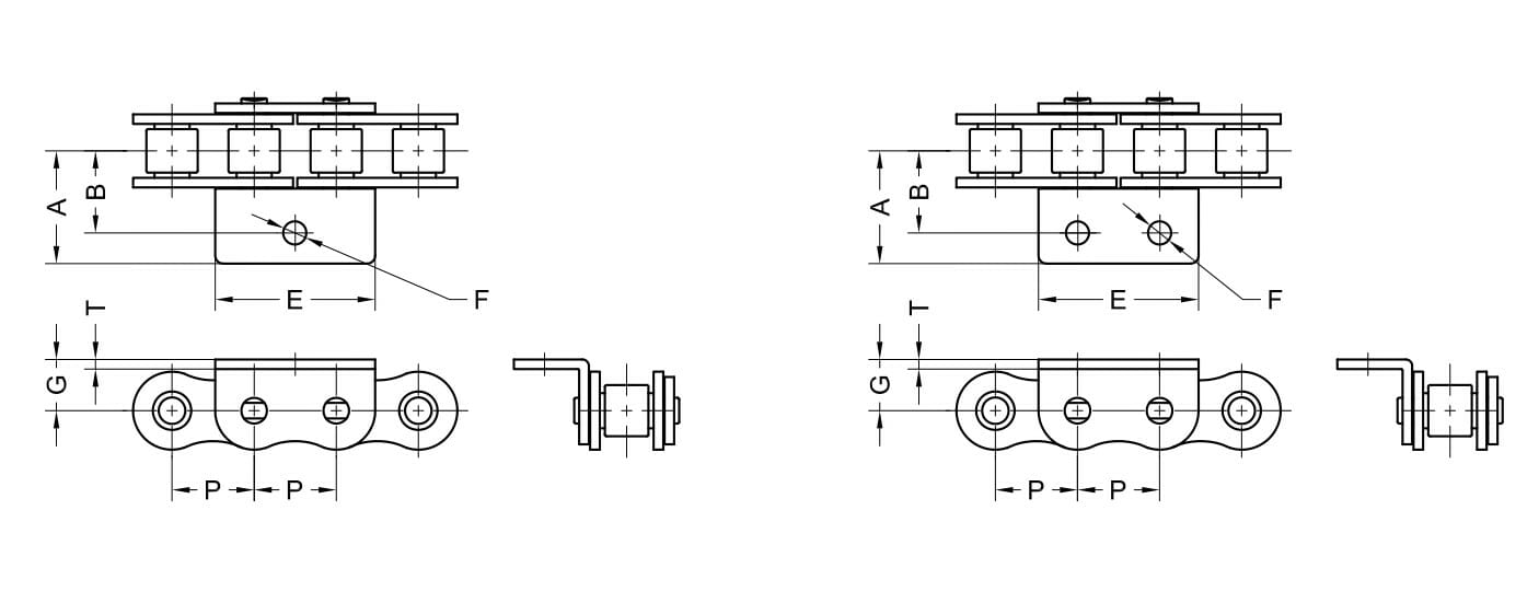 ANSI Standard Roller Chain - WA-1 Wide Contour Attachment - Image 2