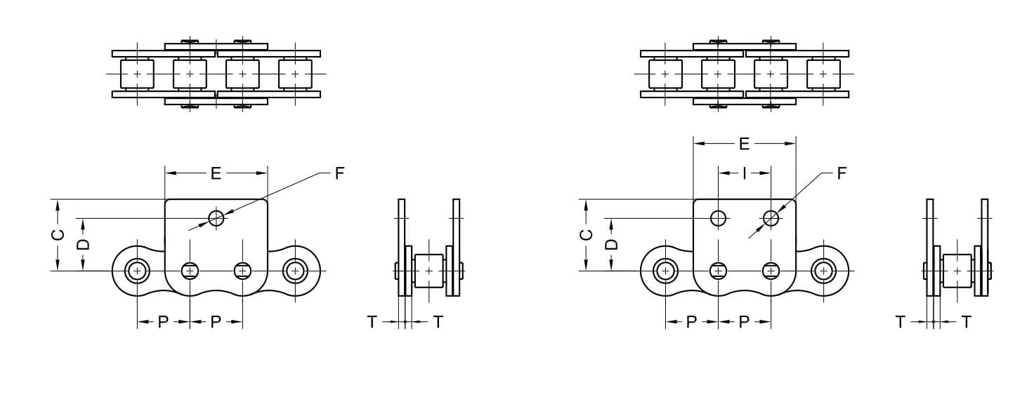ANSI Standard Roller Chain - WSK-2 Wide Contour Attachment - Image 2