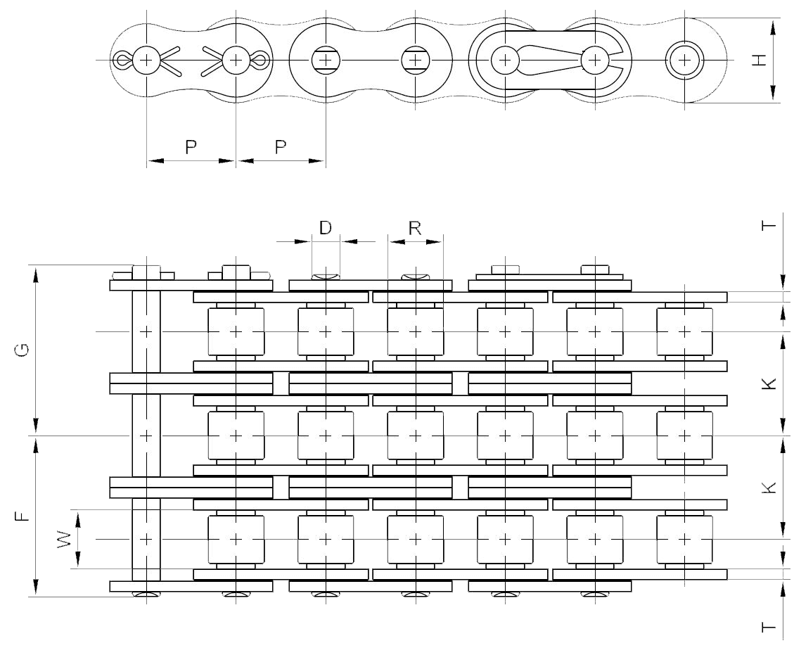 140-3R ANSI Standard Triple-Strand Roller Chain - Image 2