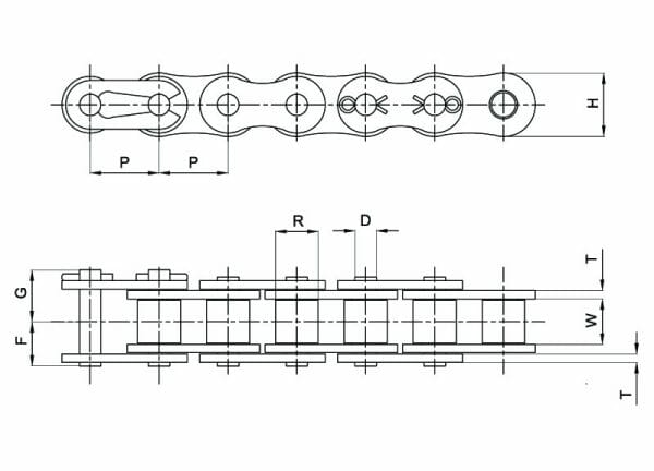 25HR Q - Quest Solid Bushing Heavy Single Strand Roller Chain - Image 2