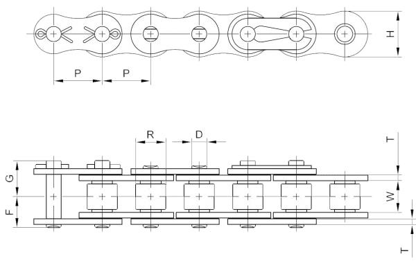 35RSS 304 Series Stainless Steel Single Strand Roller Chain - Image 2